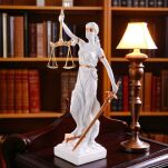 Okazała Biała Temida z wagą i mieczem 31 cm rzeźba symbol sprawiedliwości sygnowana 57 Special Replicas TEM-02 - 11