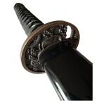 Miecz Katana Ostrze Bambusowe Czarny Smok z Pochwą i Stojakiem HK1138WD - 10