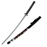 Miecz Katana Ostrze Bambusowe Czarny Smok z Pochwą i Stojakiem HK1138WD - 12