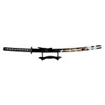 Miecz Katana Ostrze Bambusowe Czarny Smok z Pochwą i Stojakiem HK1138WD - 17