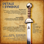 Nożyk do listów miniaturka historyczny miecz gladiatorów (04) plus stojak - 20