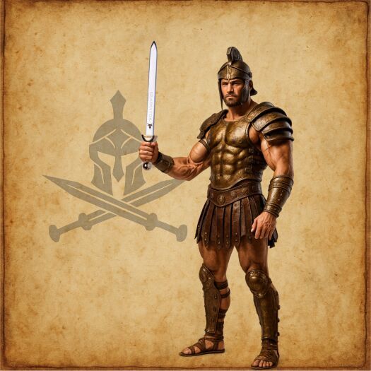 Nożyk do listów miniaturka historyczny miecz gladiatorów (04) plus stojak