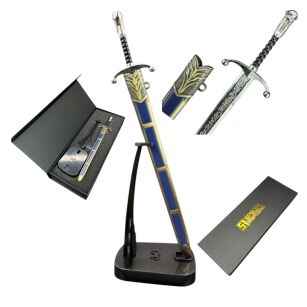 Mini Miecz John Snow z Pochwą 22 cm inspirowany Longclaw Game of The Thrones Nożyk Do listów plus Stojak i pudełko prezentowe KW1132
